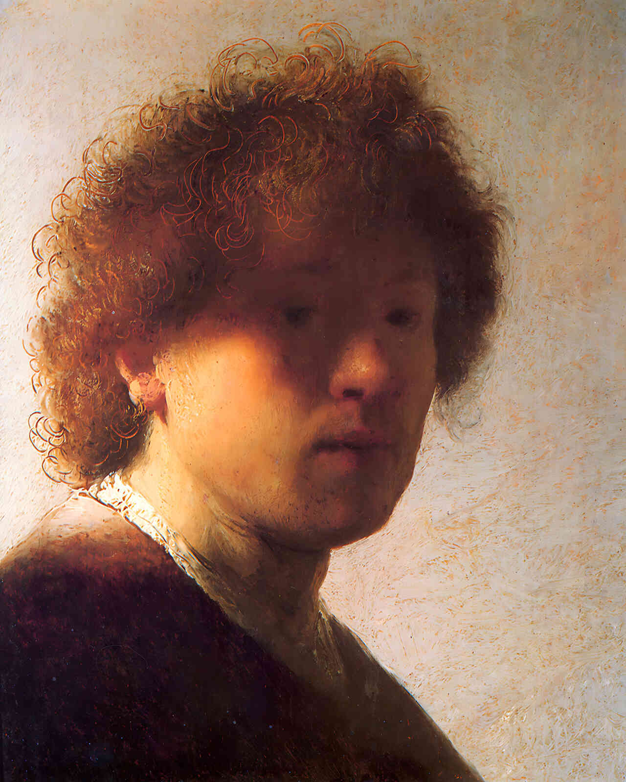 Self-Portrait As a Young Man Painting by Rembrandt 8x10" Art Print - Restored