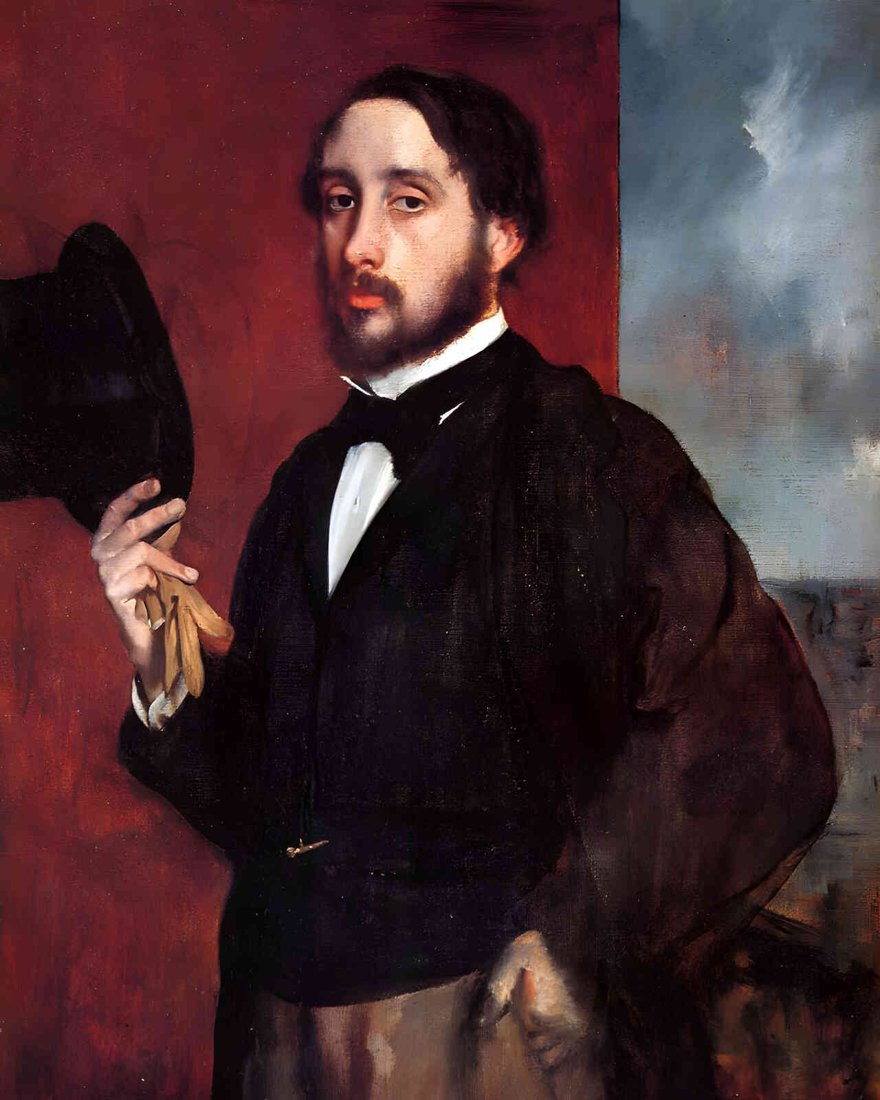 Self Portrait Saluting 1866 Painting by Edgar Degas 8x10" Art Print