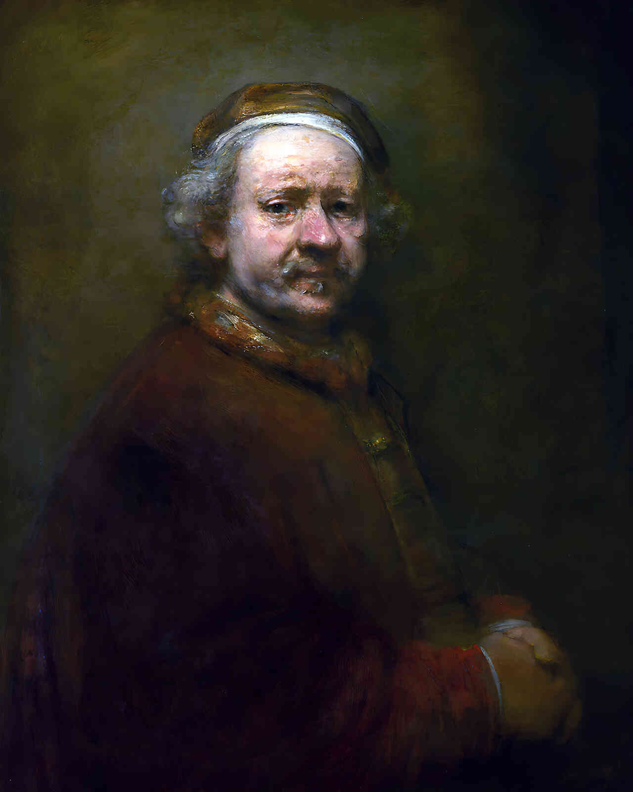 Self-Portrait in at the Age of Painting by Rembrandt 8x10" Art Print - Acid Free