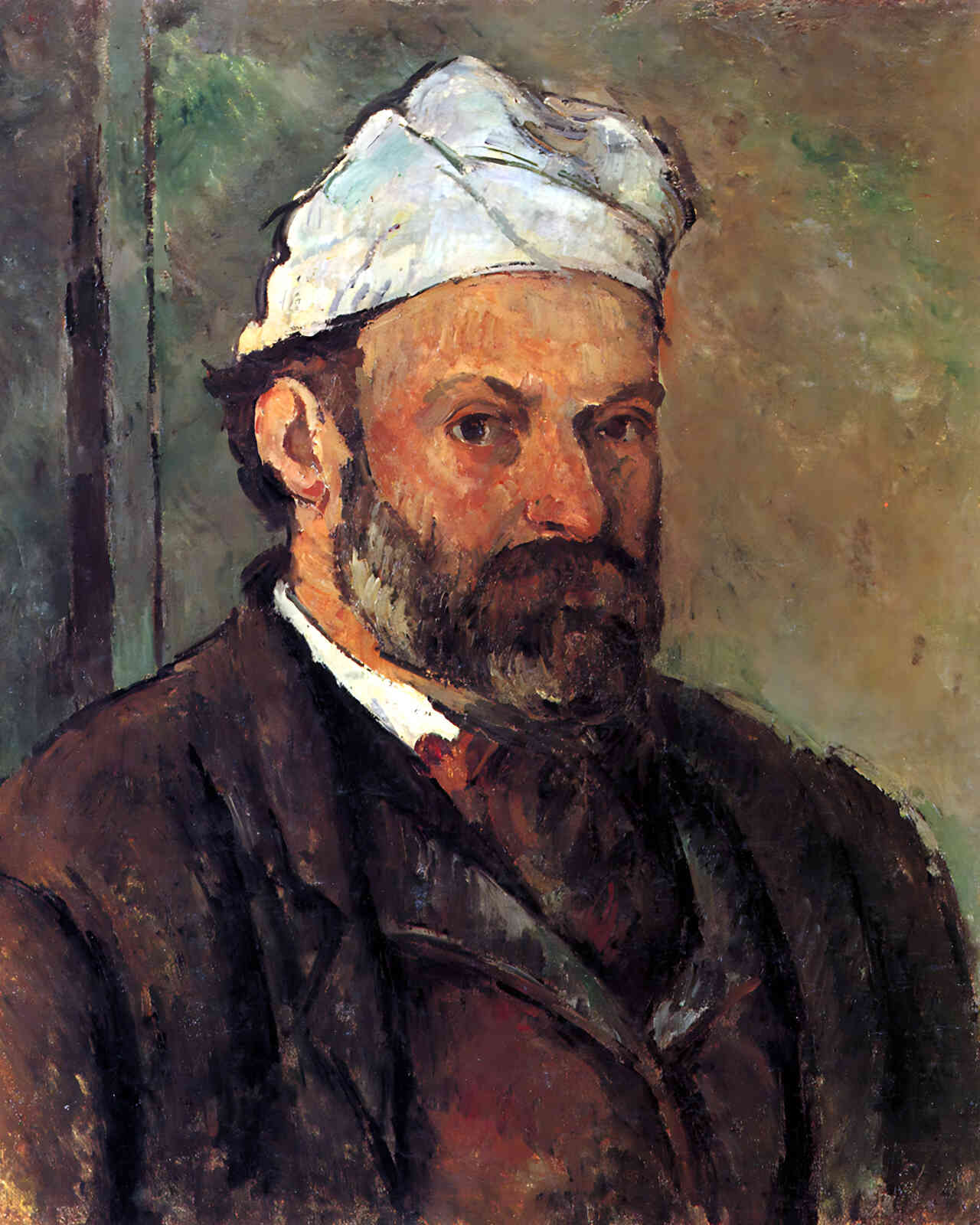 Self-Portrait with White Turbaned Painting by Paul Cezanne 8x10" Art Print