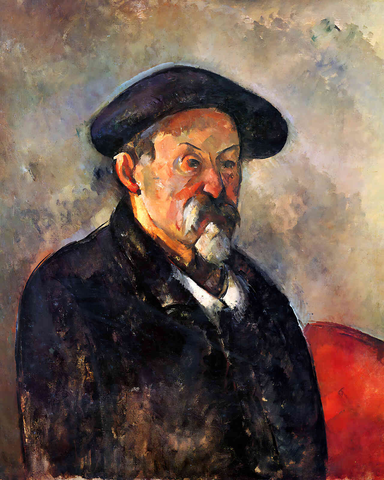Self-Portrait with Beret Painting by Paul Cezanne 8x10" Art Print (High Quality)
