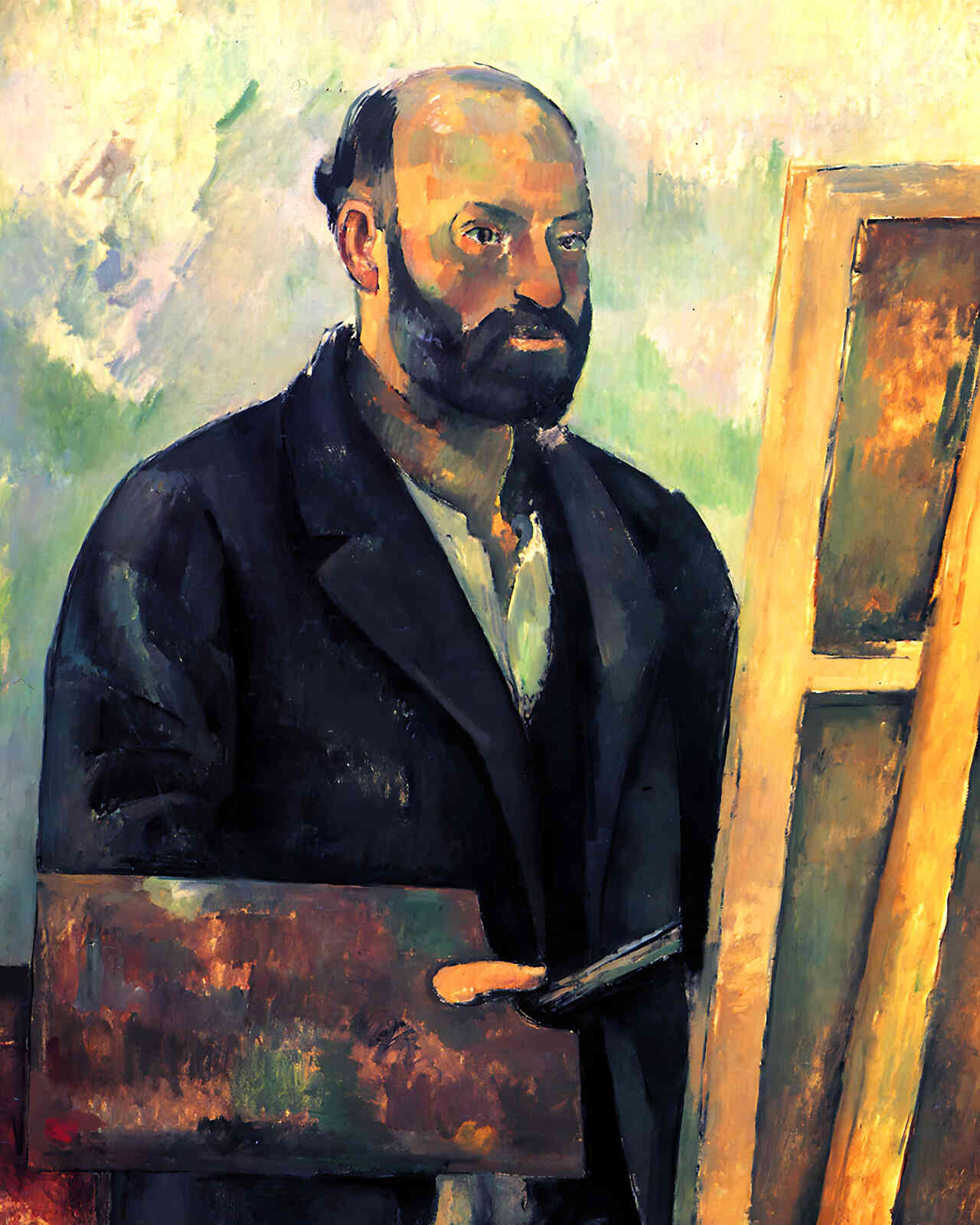 Self-Portrait with Palette Painting by Paul Cezanne 8x10" Art Print - Acid Free