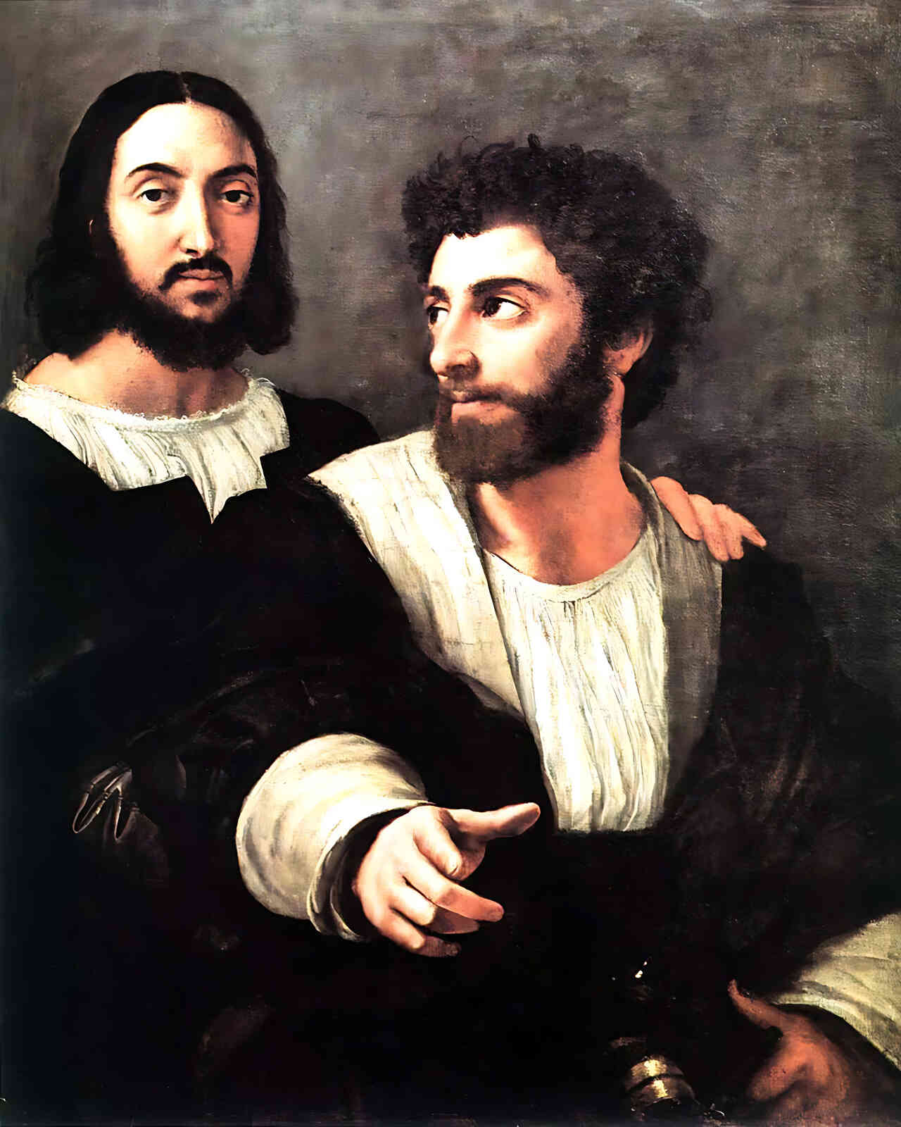 Self Portrait with a Friend Painting by Raphael 8x10" Art Print (Premium Print)