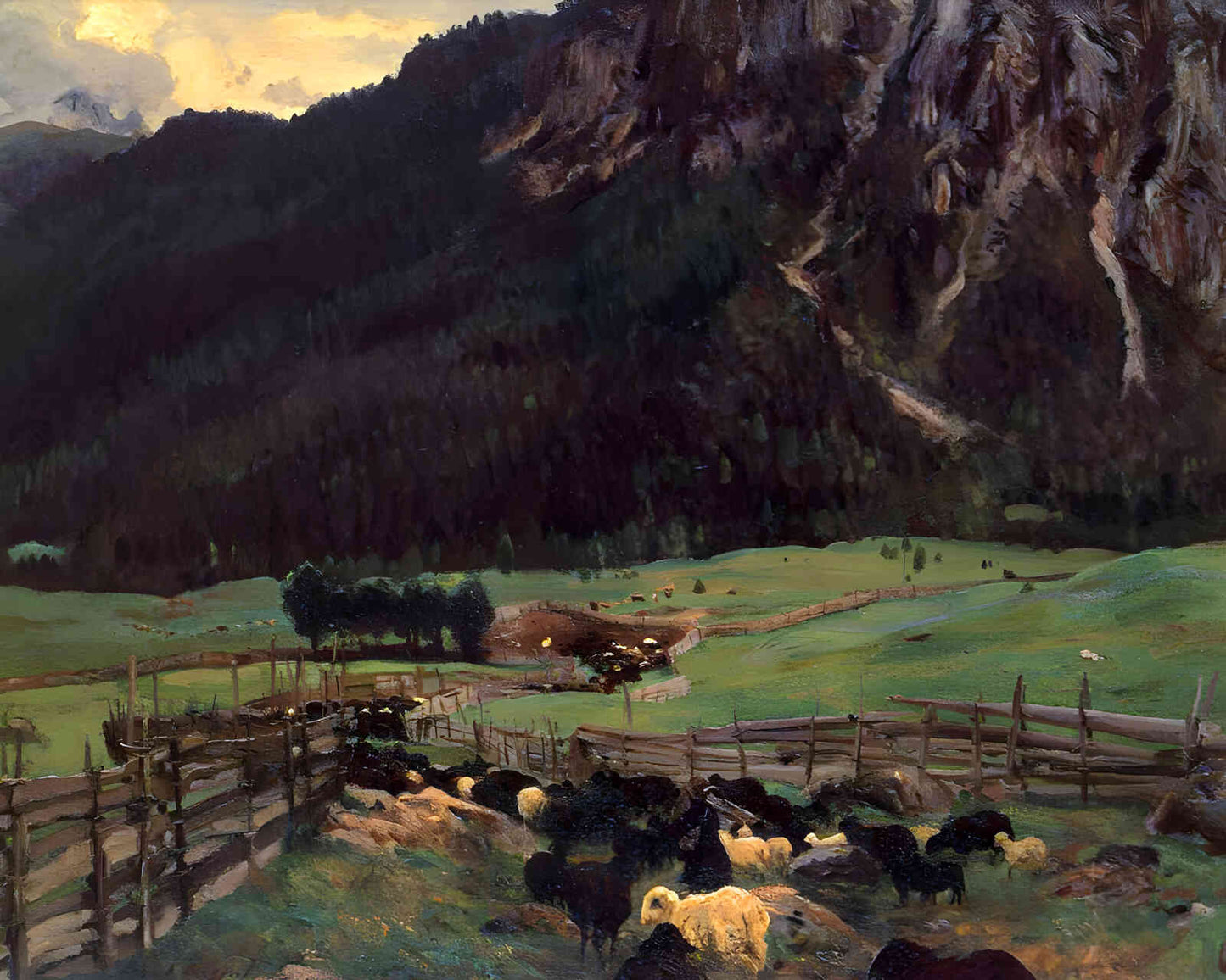 Sheepfold in the Tirol 1915 Painting by John Singer Sargent 8x10" Art Print