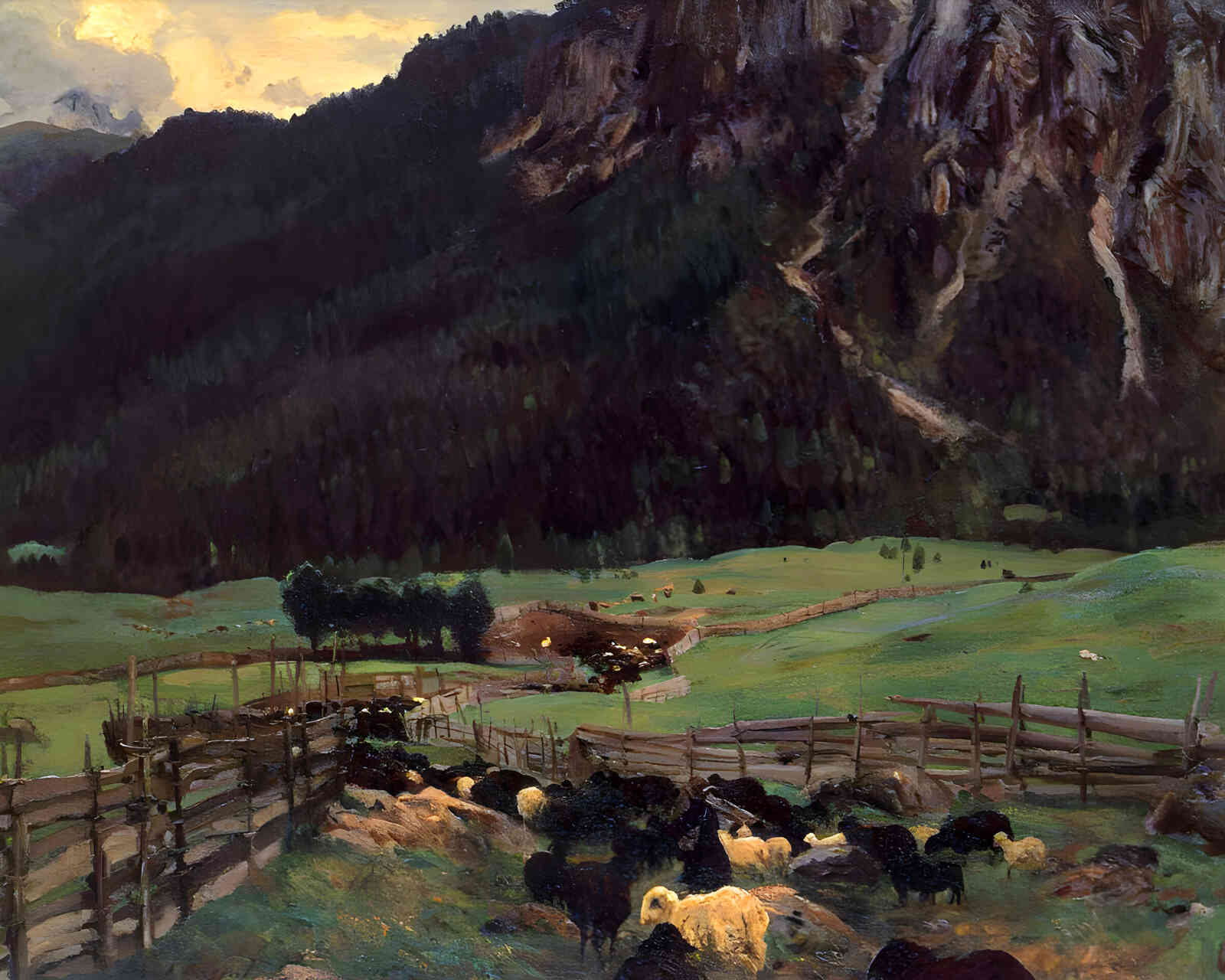 Sheepfold in the Tirol 1915 Painting by John Singer Sargent 8x10" Art Print