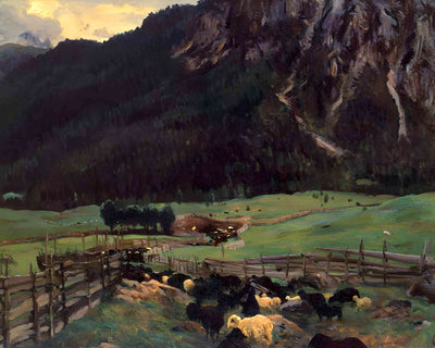 Sheepfold in the Tirol 1915 Painting by John Singer Sargent 8x10" Art Print