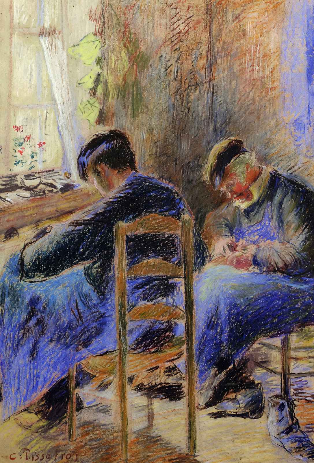 Shoemakers 1878 Painting by Camille Pissarro Art Print (6 Sizes) - Restored