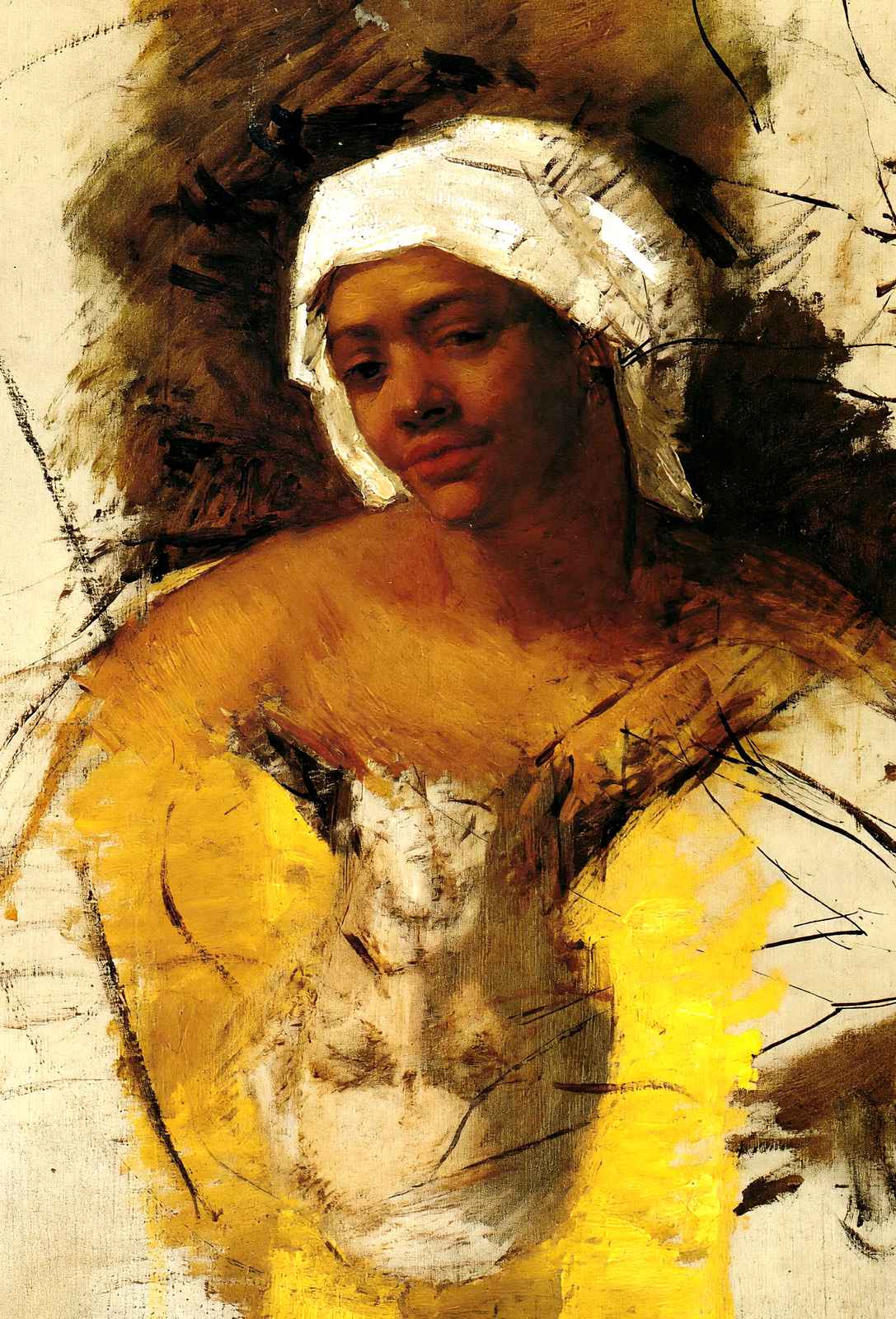 Sketch of Mrs. Currey Sketch of Mr. Cassatt Art Print 1871 by Cassatt (6 Sizes)