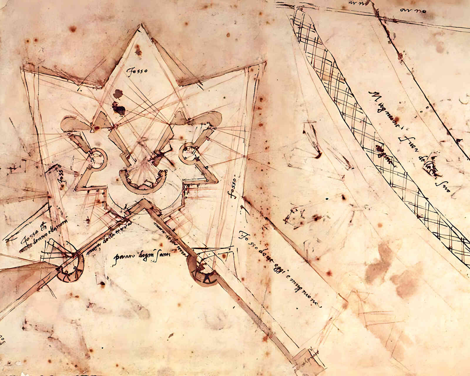 Sketch of Fortifications of Porta Del Prato in Florence (Ground Floor Plan) "