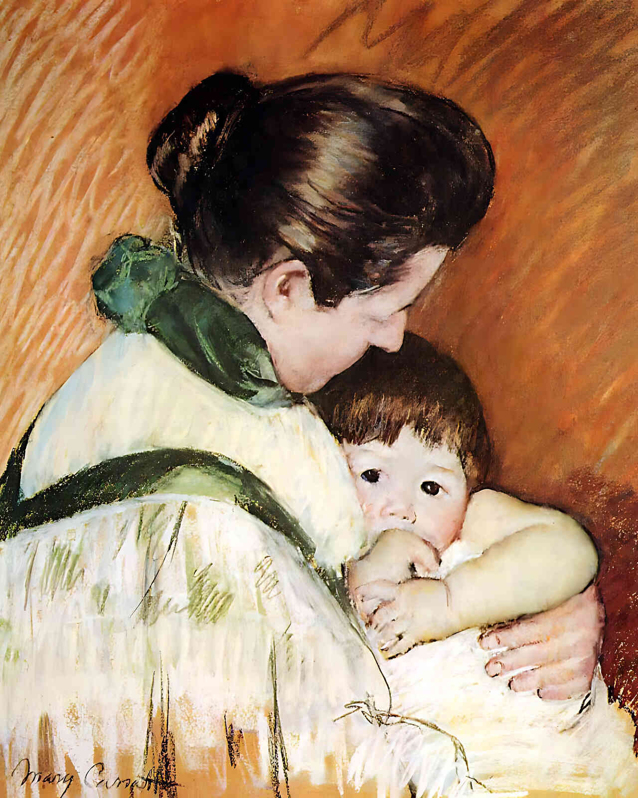 Sleepy Thomas Sucking His Thumb Painting by Mary Cassatt 8x10" Art Print