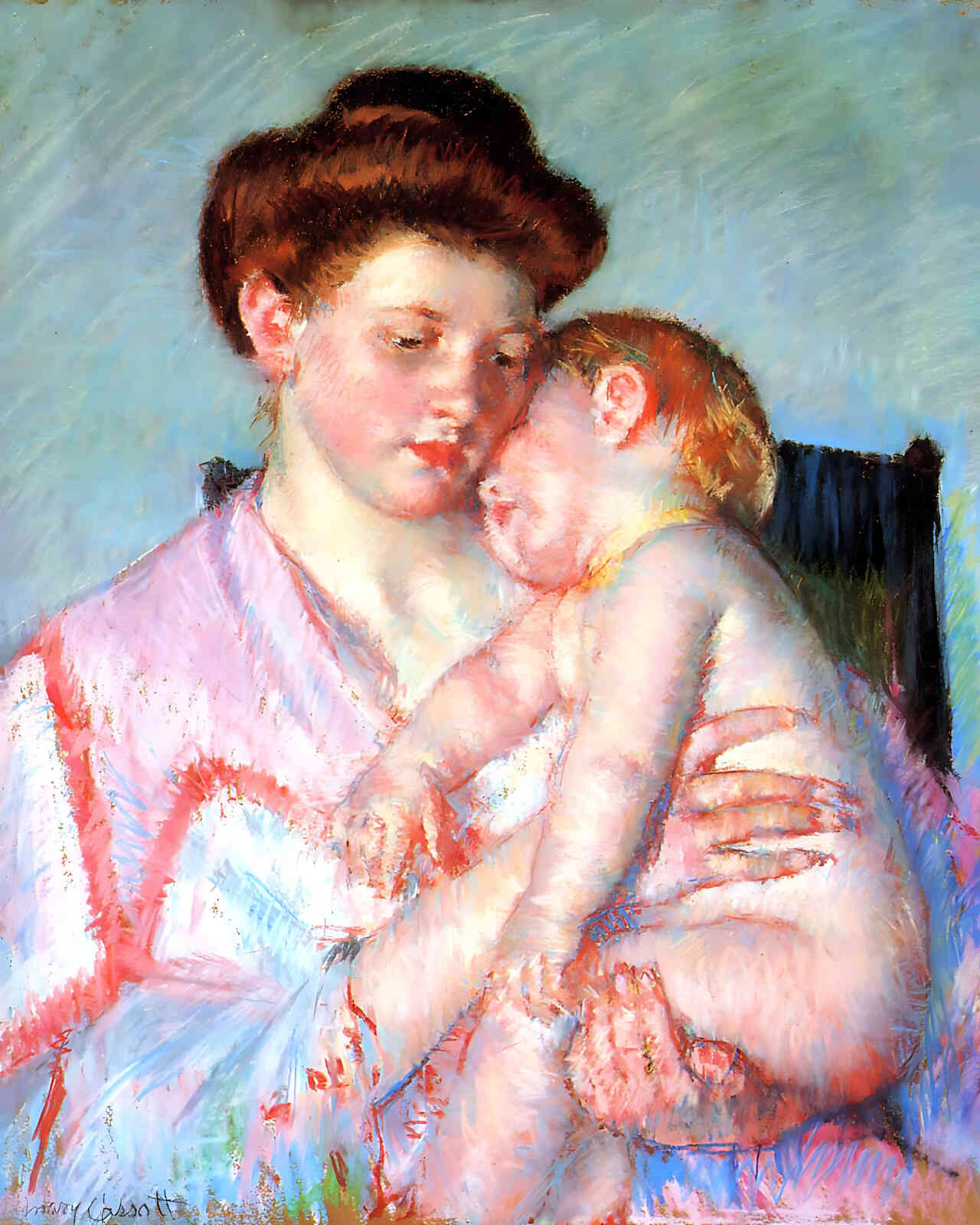 Sleepy Baby Painting by Mary Cassatt 8x10" Art Print (Restored Reproduction)