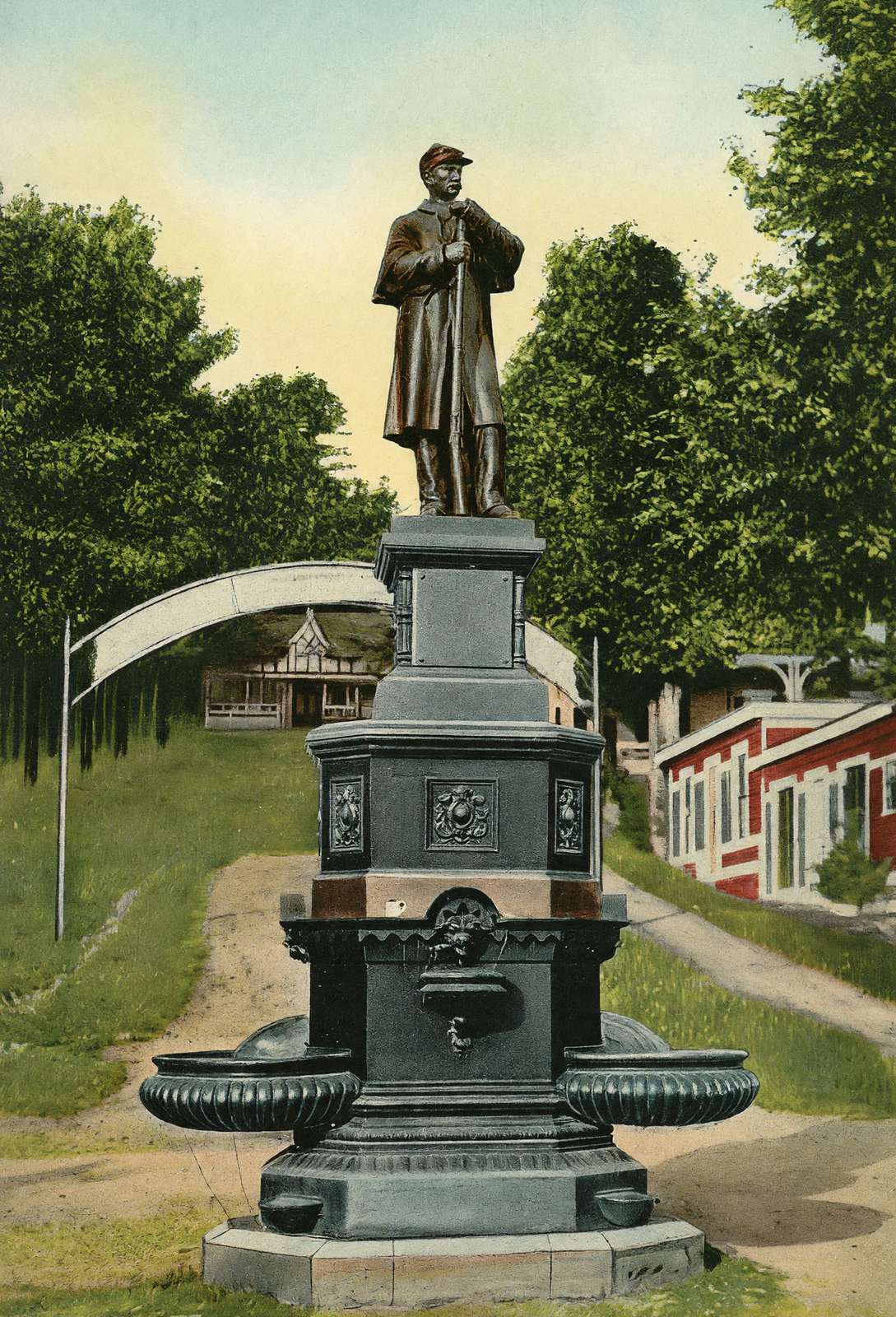 Soldiers Monument the Weirs NH in 1908 Vintage Print (7 Sizes) - Reproduction