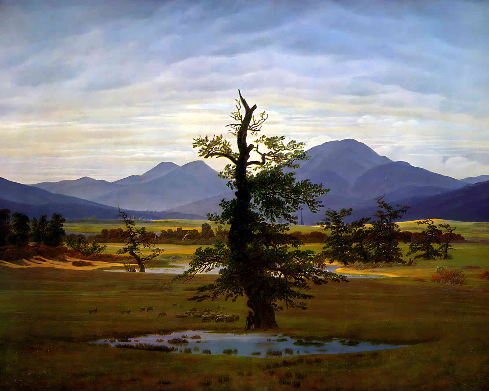 Solitary Tree Painting by Caspar David Friedrich 8x10" Art Print (Premium Print)