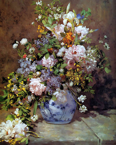 Spring Bouquet Painting by Pierre-Auguste Renoir 8x10" Art Print (Premium Print)