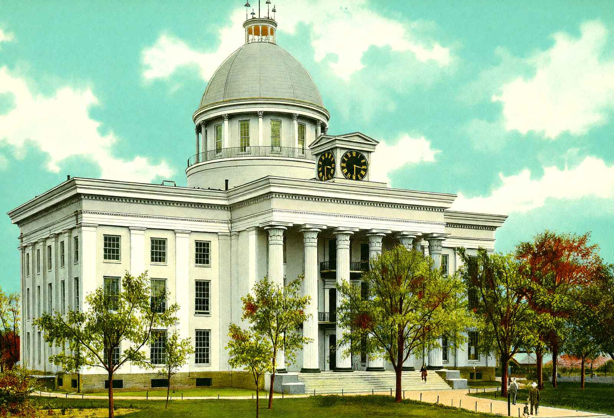 State Capitol Montgomery Alabama in 1906 Vintage Print (7 Sizes) - Acid Free