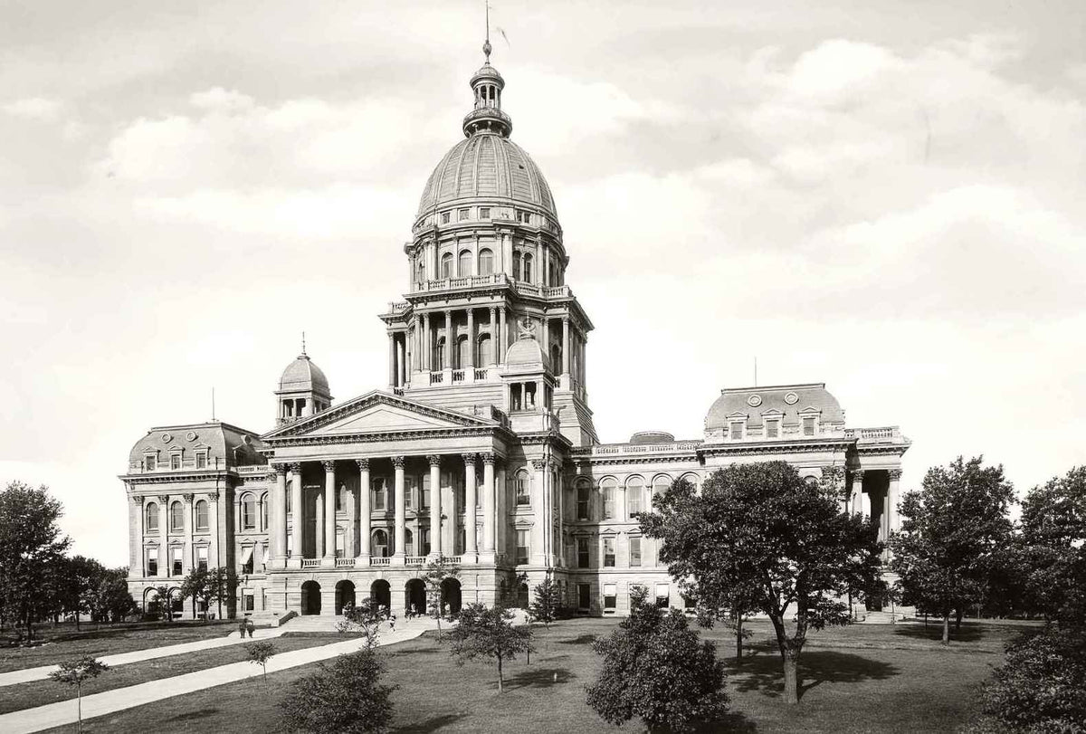 State Capitol Springfield Illinois in 1907 Restored Photo Print (7 Sizes)