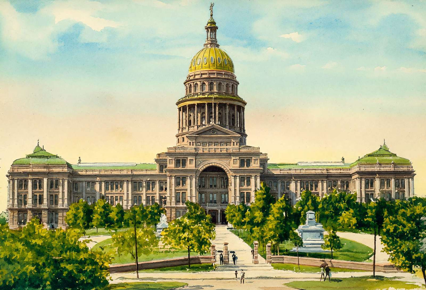 State Capitol Austin in 1907 Art Print (7 Sizes) - High Quality