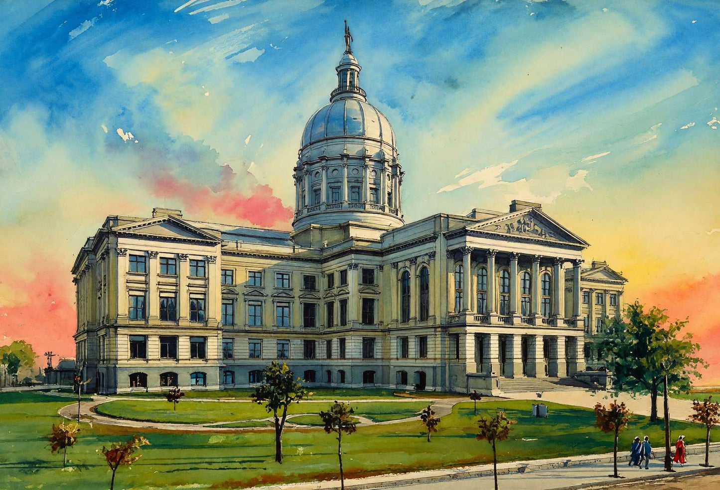 State Capitol Atlanta in 1906 Art Print (7 Sizes) - Archival Paper