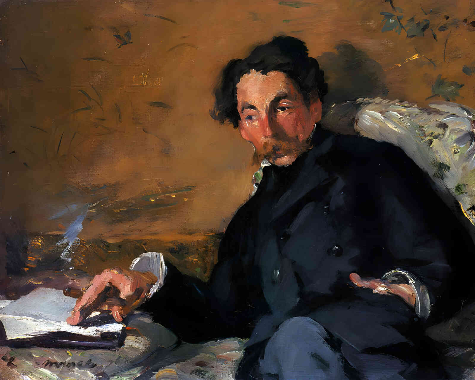 Stephane Mallarme 1876 Painting by Edouard Manet 8x10" Art Print