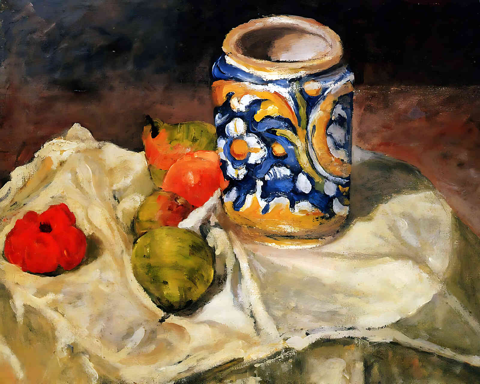 Still Life with Italian Earthenware Jar by Paul Cezanne 8x10" Art Print