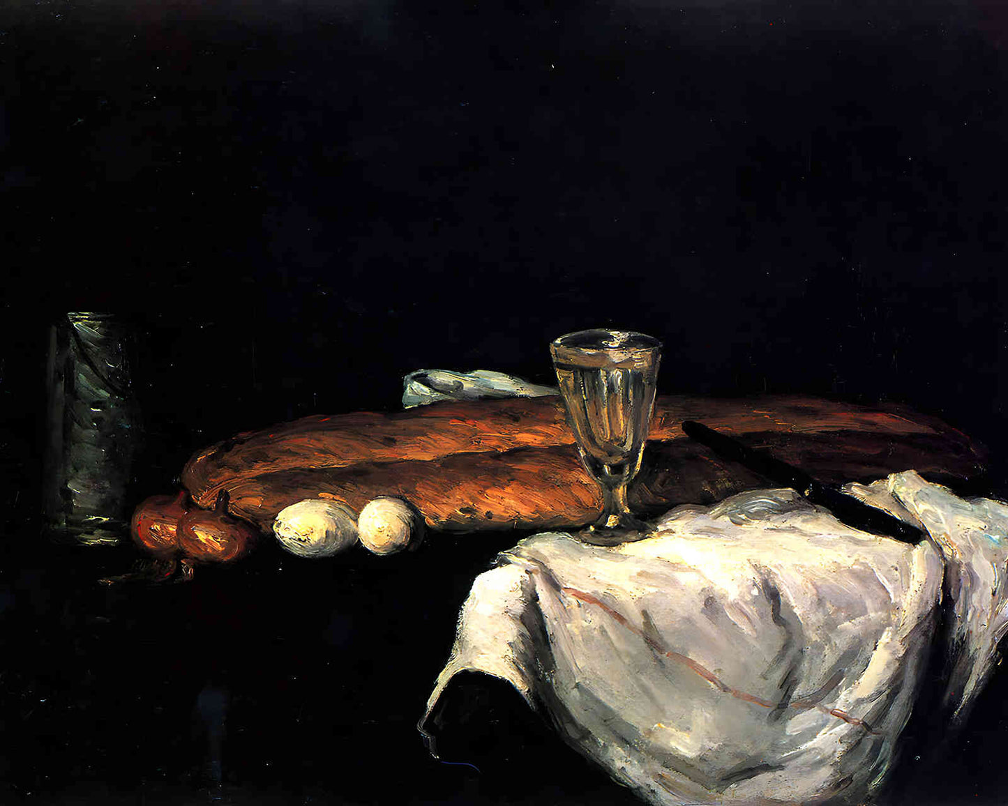 Still Life with Bread and Eggs Painting by Paul Cezanne 8x10" Art Print