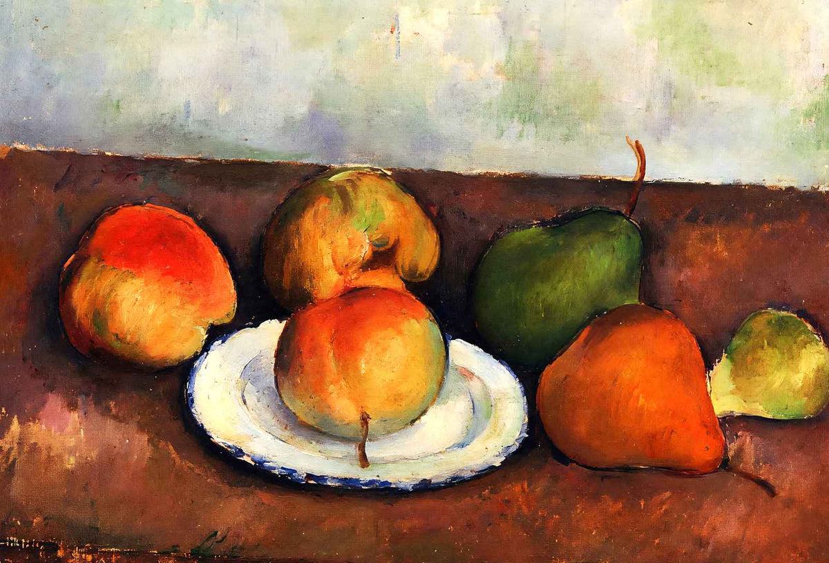 Still Life Plate and Fruit Fine Art Print 1887 by Paul Cezanne (6 Sizes)