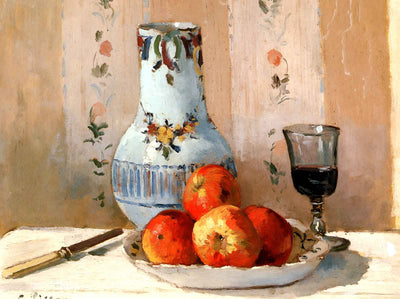 Still Life with Apples and Pitcher 1872 by Camille Pissarro Art Print (4 Sizes)