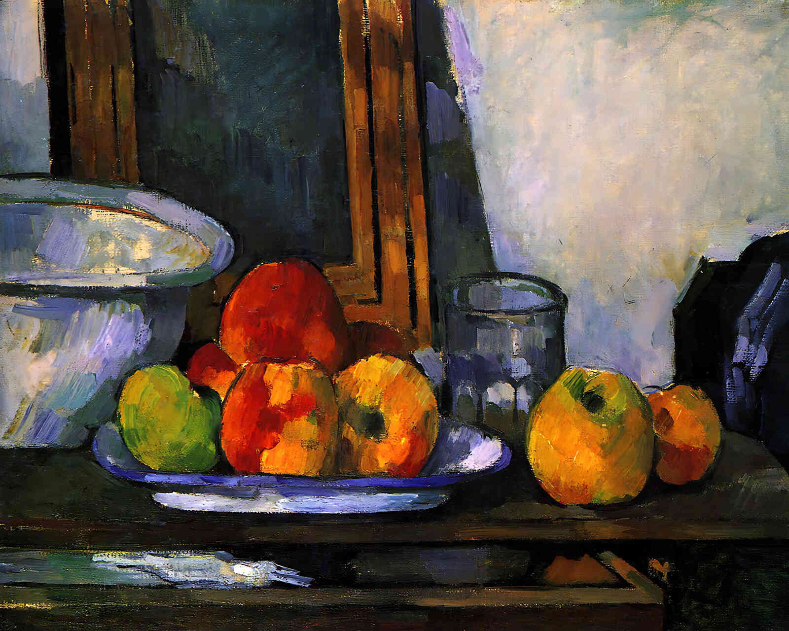 Still Life with Open Drawer Painting by Paul Cezanne 8x10" Art Print - Restored