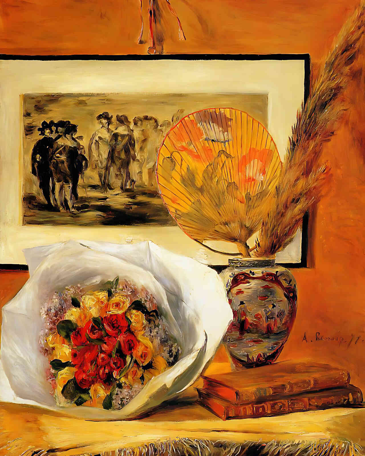 Still Life with Bouquet Painting by Pierre-Auguste Renoir 8x10" Art Print
