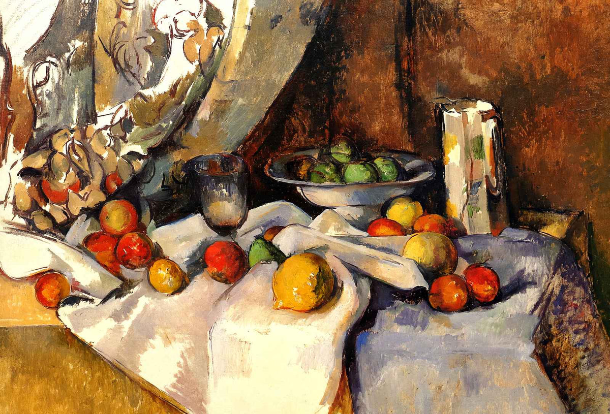 Still Life Post, Bottle, Cup and Fruit 1871 by Paul Cezanne Art Print (6 Sizes)