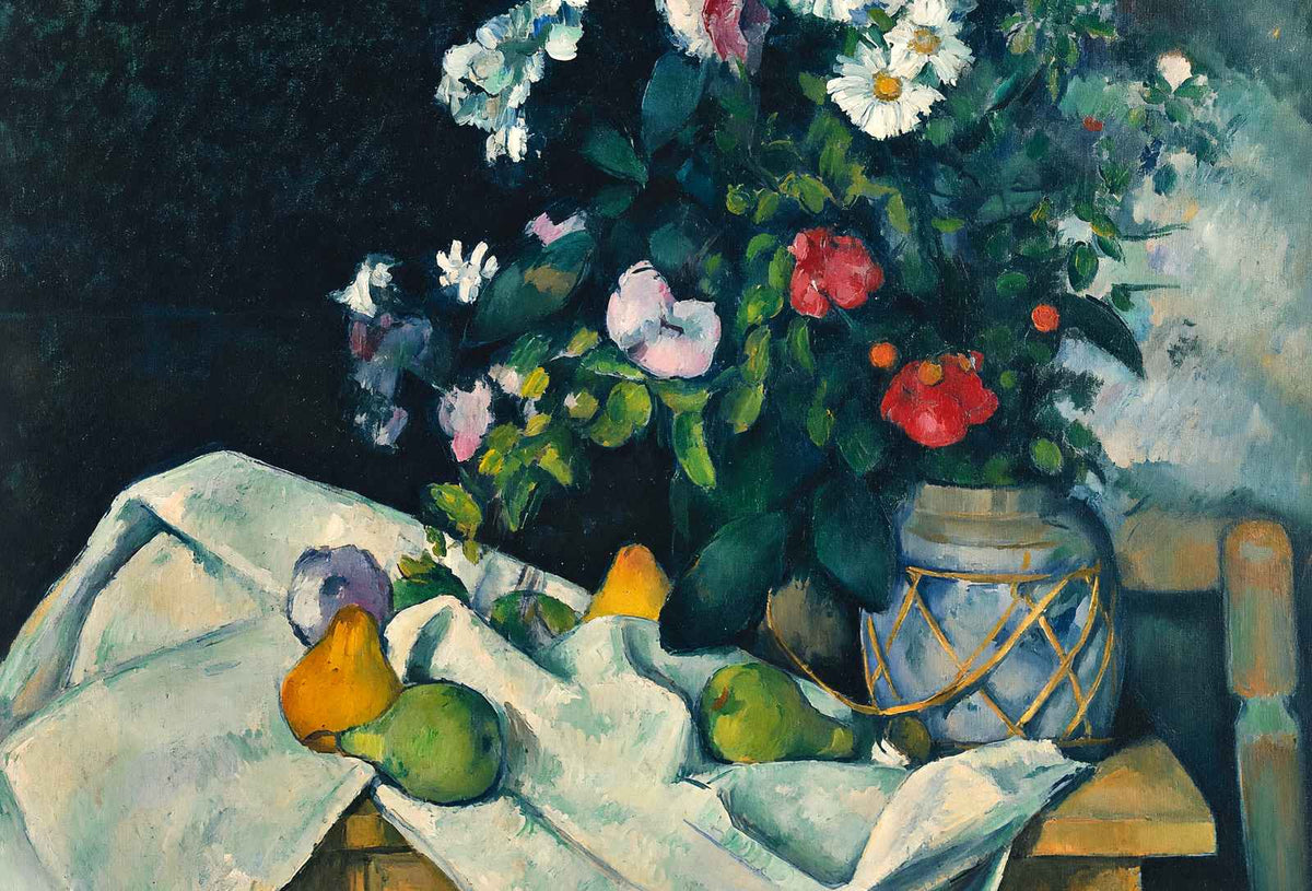 Still Life with Flowers and Fruit Art Print 1890 by Paul Cezanne (6 Sizes)
