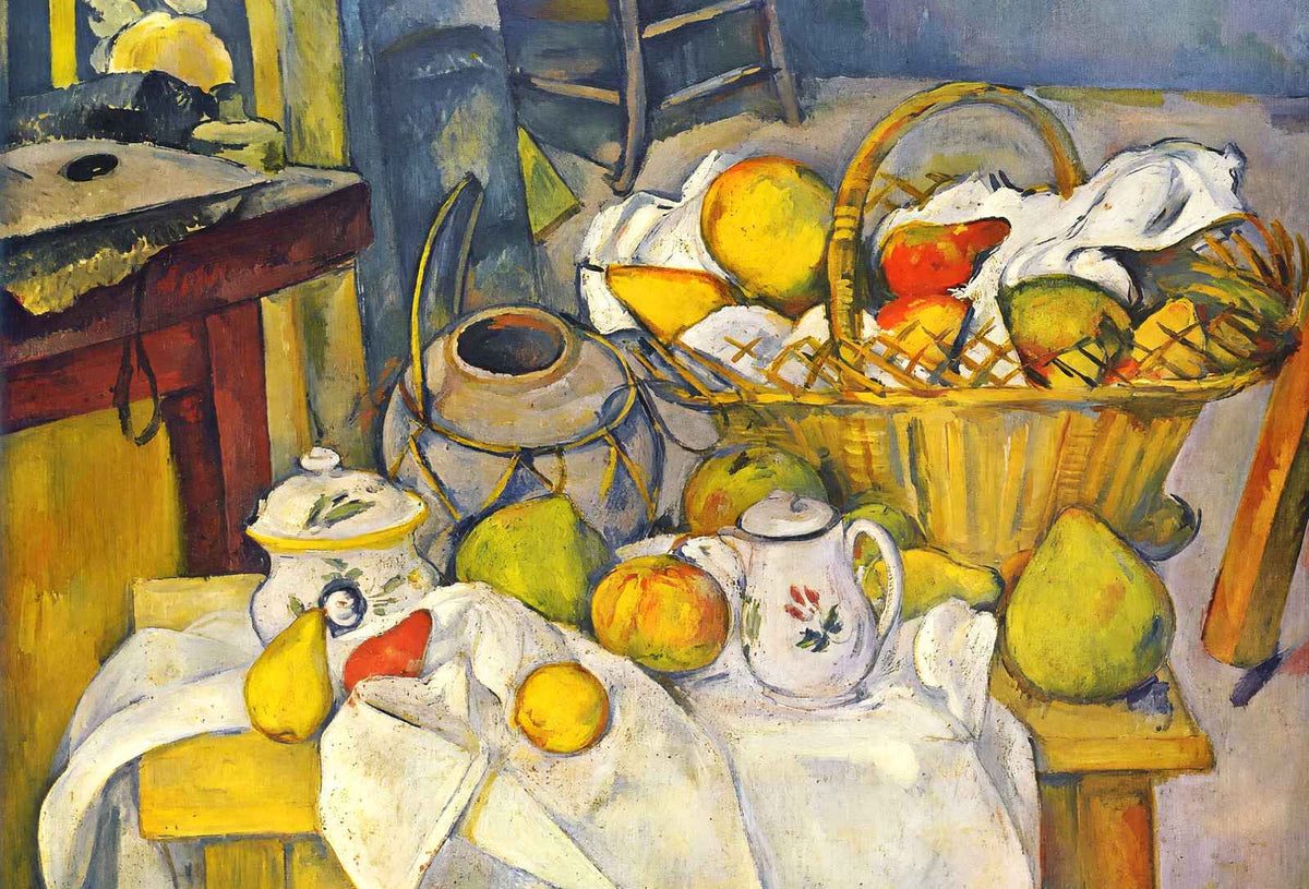 Still Life with Basket (Kitchen Table) 1890 by Paul Cezanne Art Print (6 Sizes)