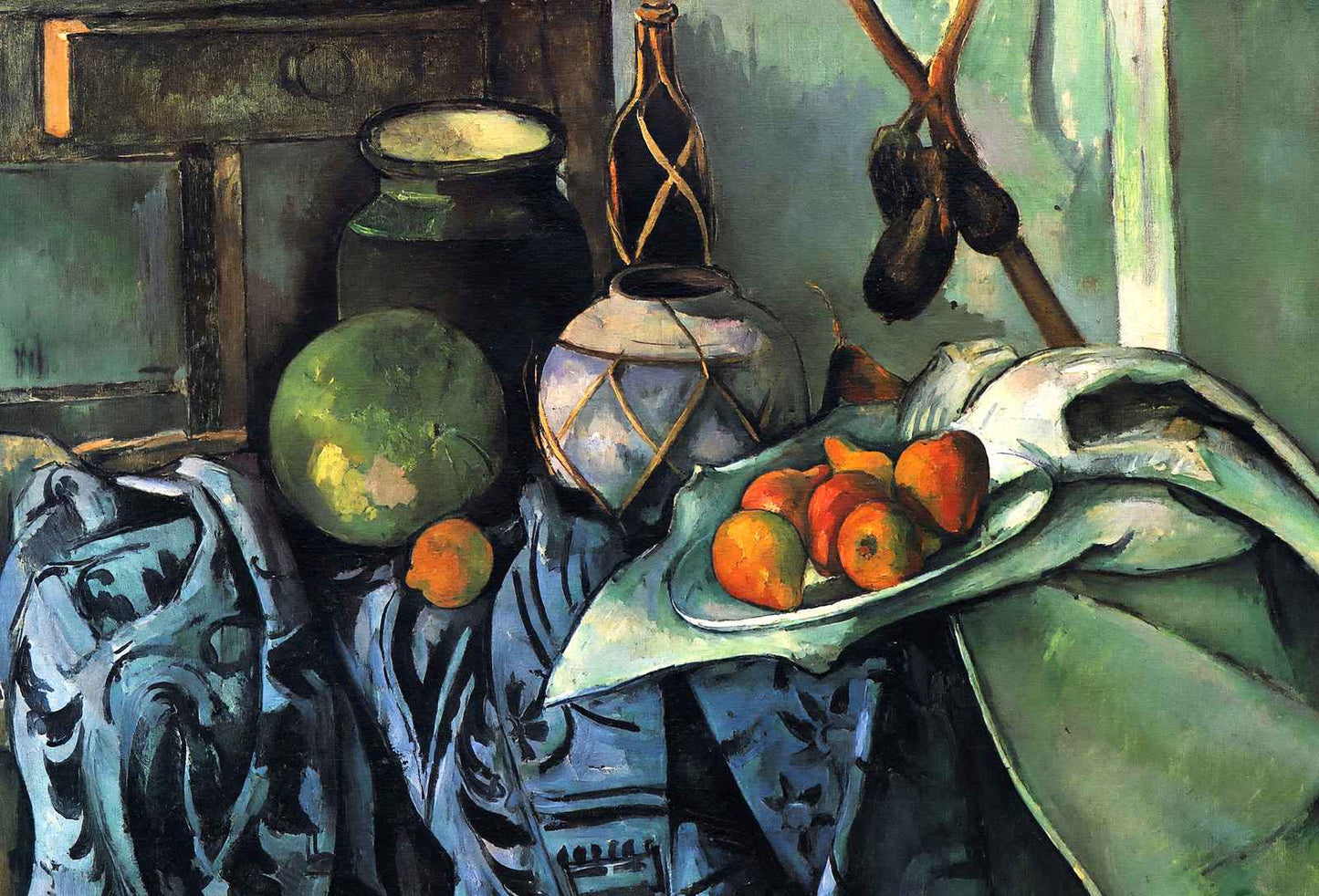 Still Life with a Ginger Jar and Eggplants 1894 by Cezanne Art Print (6 Sizes)
