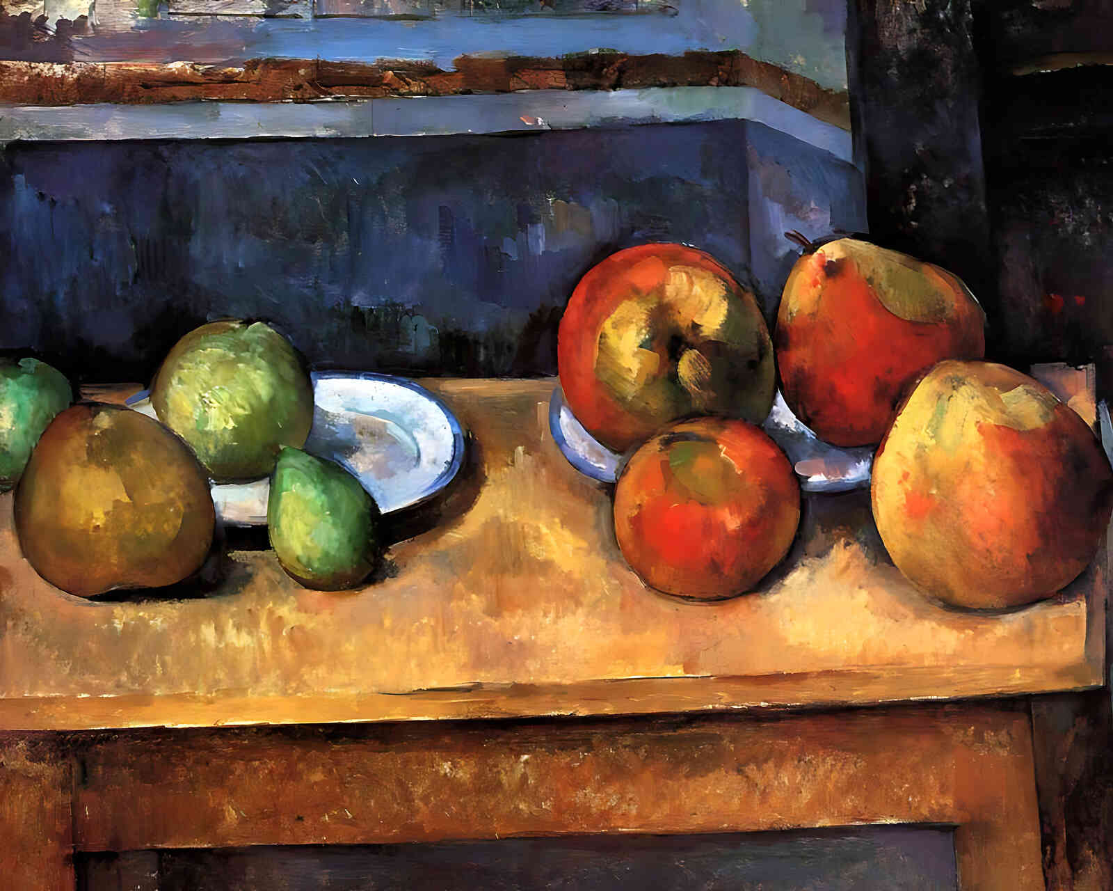Still Life Apples and Pears Painting by Paul Cezanne 8x10" Art Print - Restored