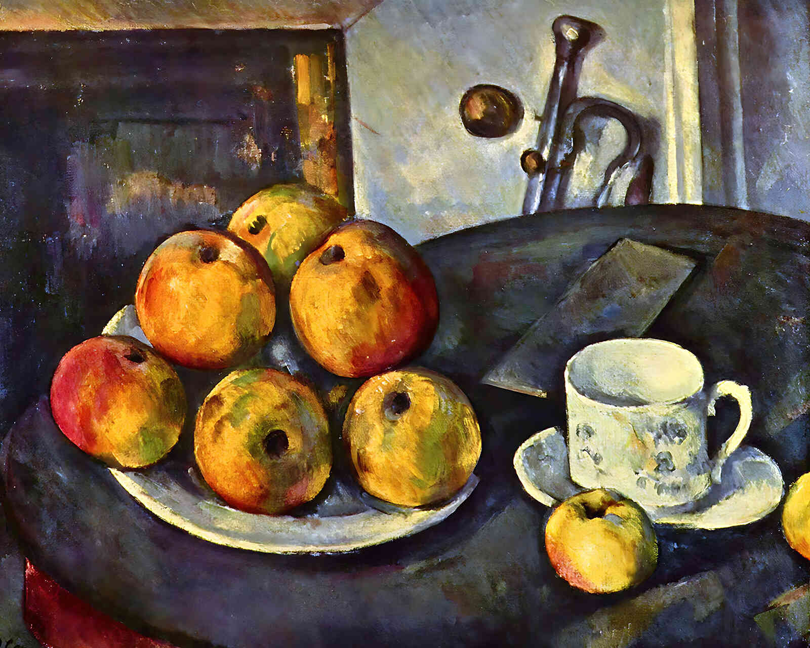 Still Life with Apples () Painting by Paul Cezanne 8x10" Art Print - Restored