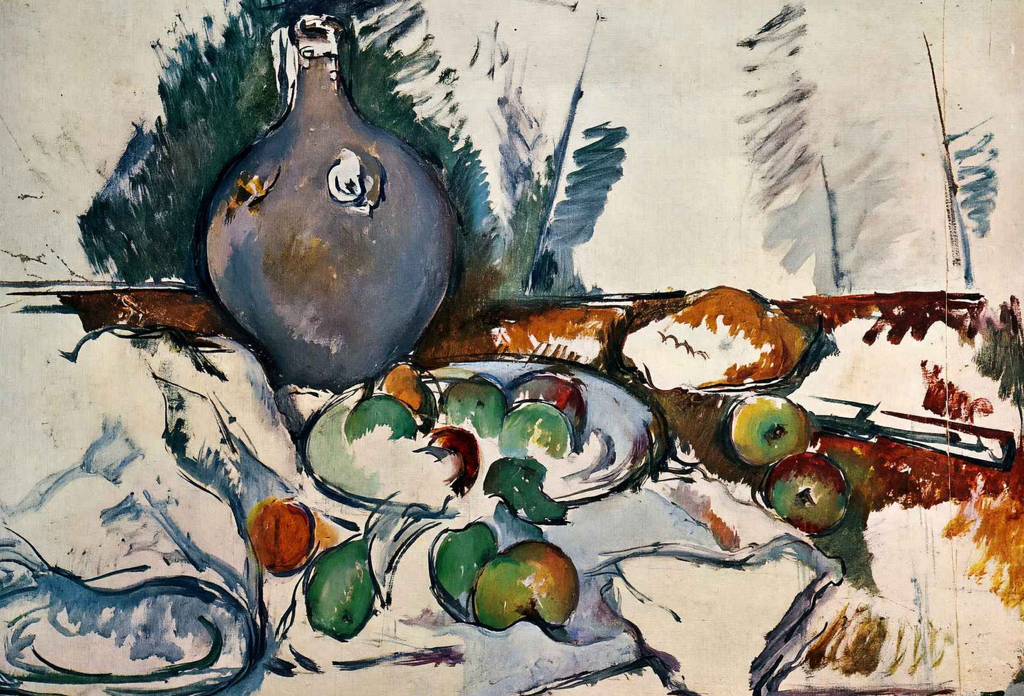 Still Life with Water Jug Fine Art Print 1893 Painting by Paul Cezanne (6 Sizes)