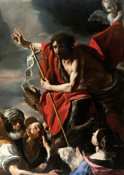 St. John the Baptist Bible Art Print Preaching by Mattia Preti (6 Sizes)