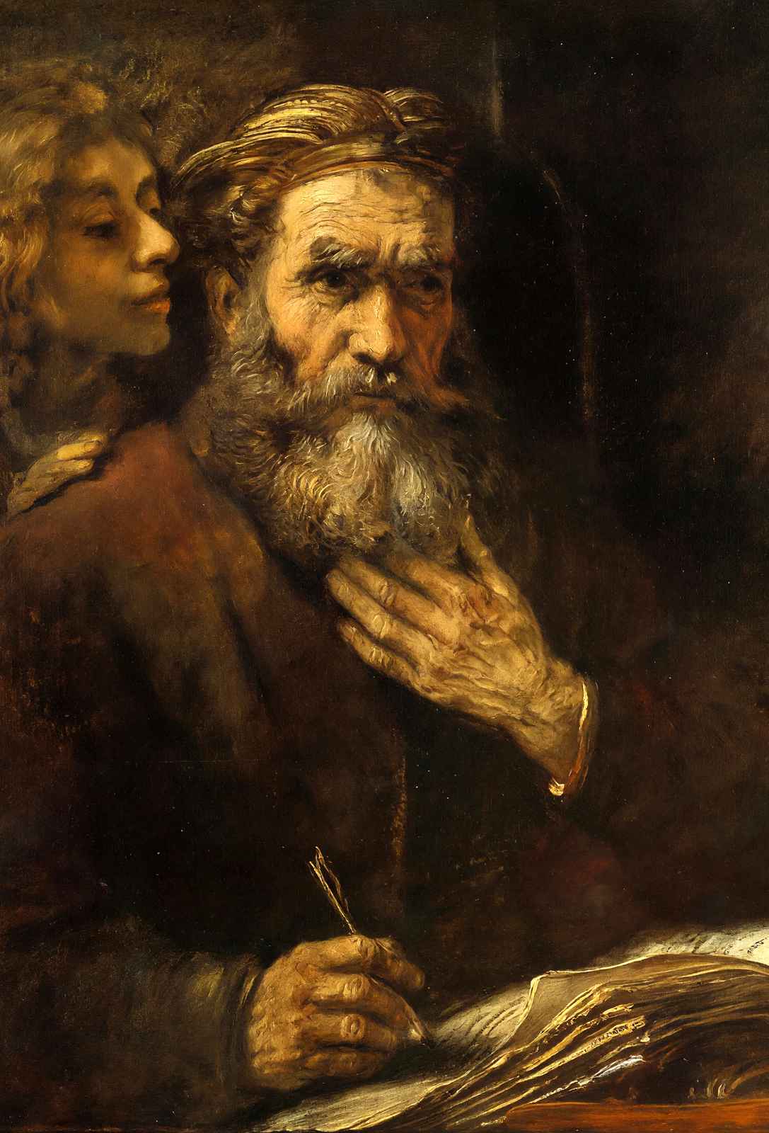 St. Matthew and the Angel Art Print 1661 Painting by Rembrandt (6 Sizes)