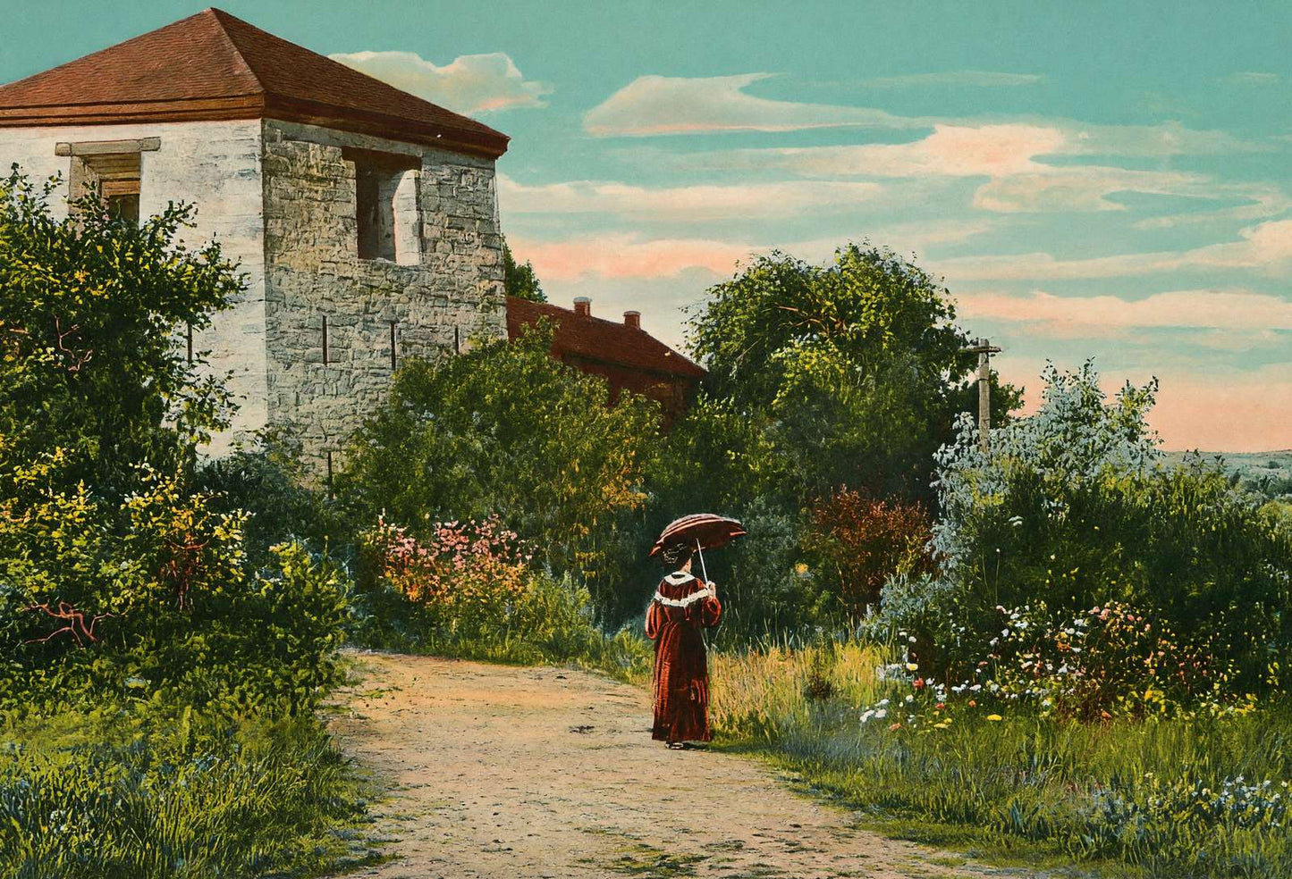 Old Block House Fort Snelling in 1906 Vintage Print (7 Sizes) - Premium Print
