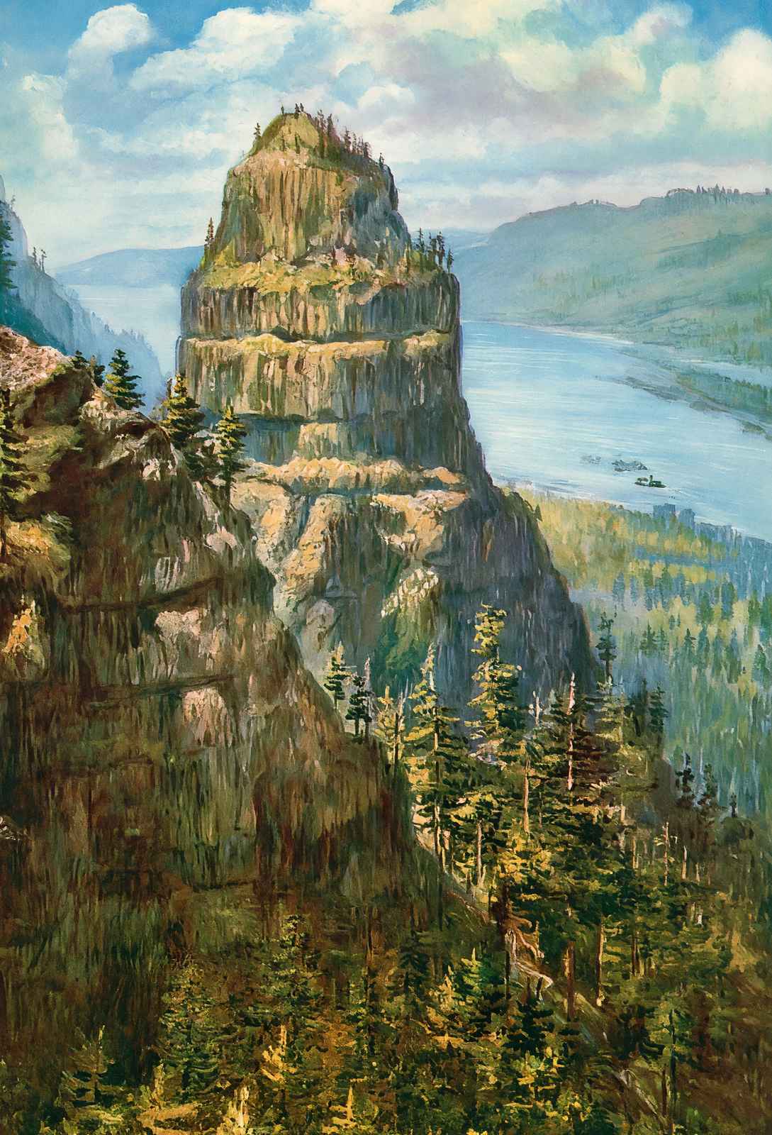 St Peters Dome Columbia River in 1908 Vintage Print (7 Sizes) - Restored