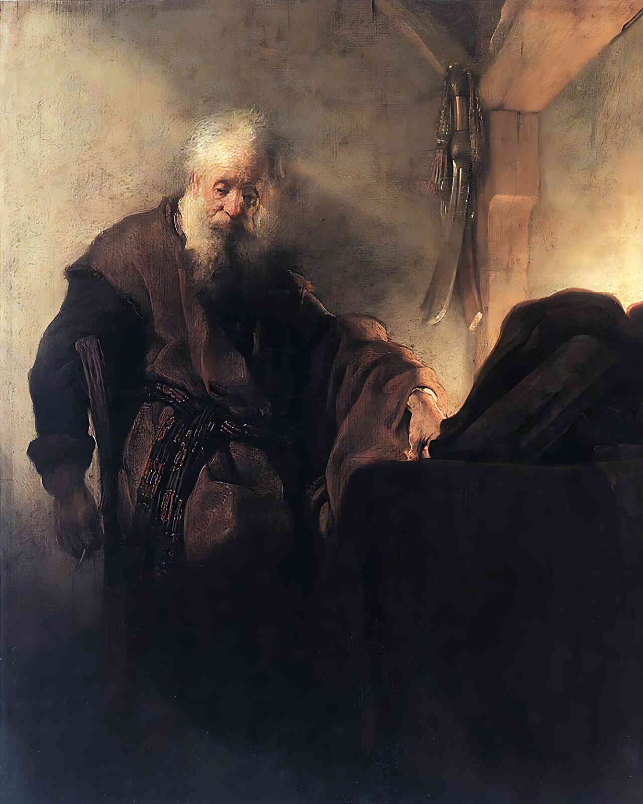 St. Paul at His Writing Desk Painting by Rembrandt 8x10" Art Print - Acid Free