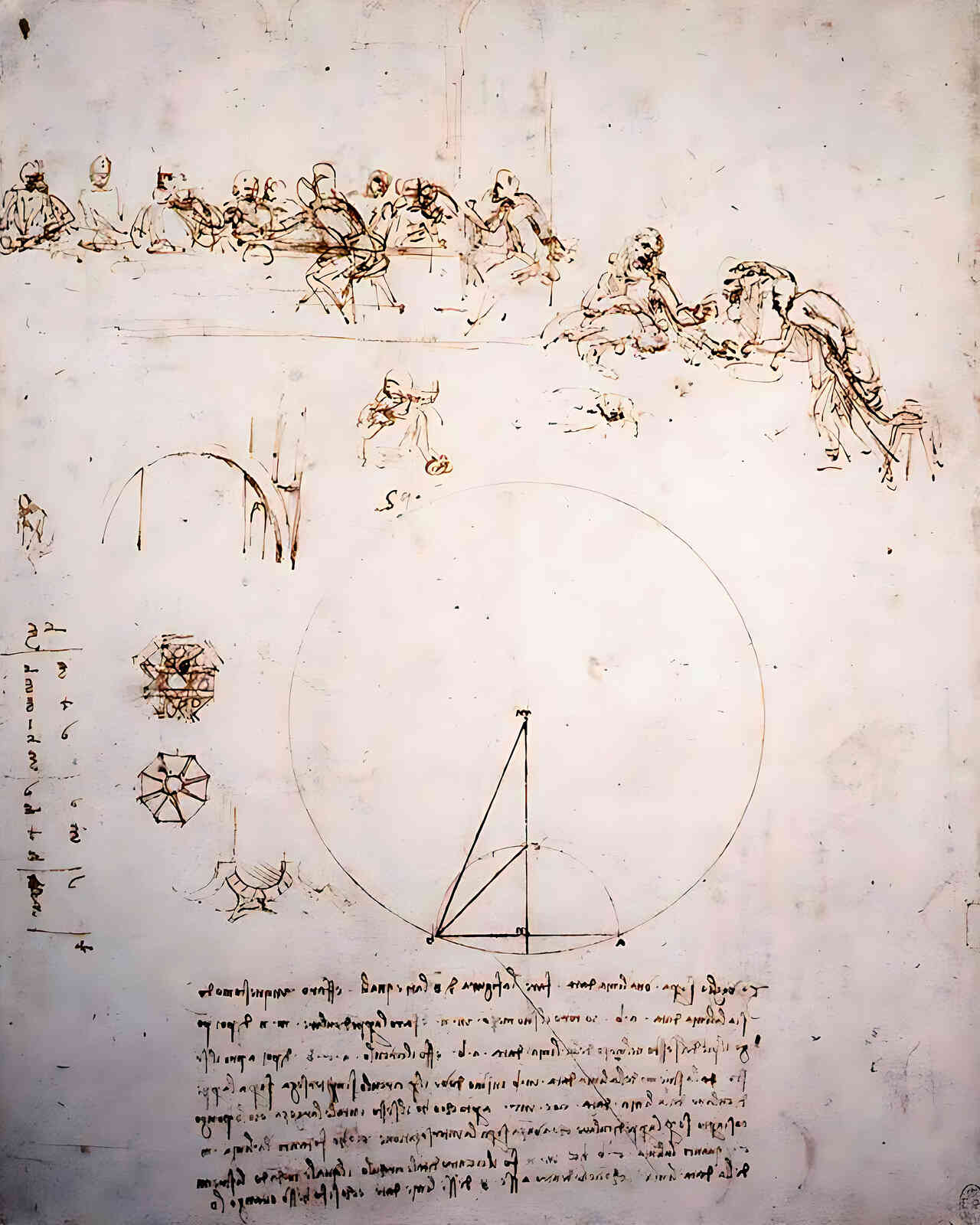 Study for the Last Supper Painting by Leonardo da Vinci 8x10" Art Print