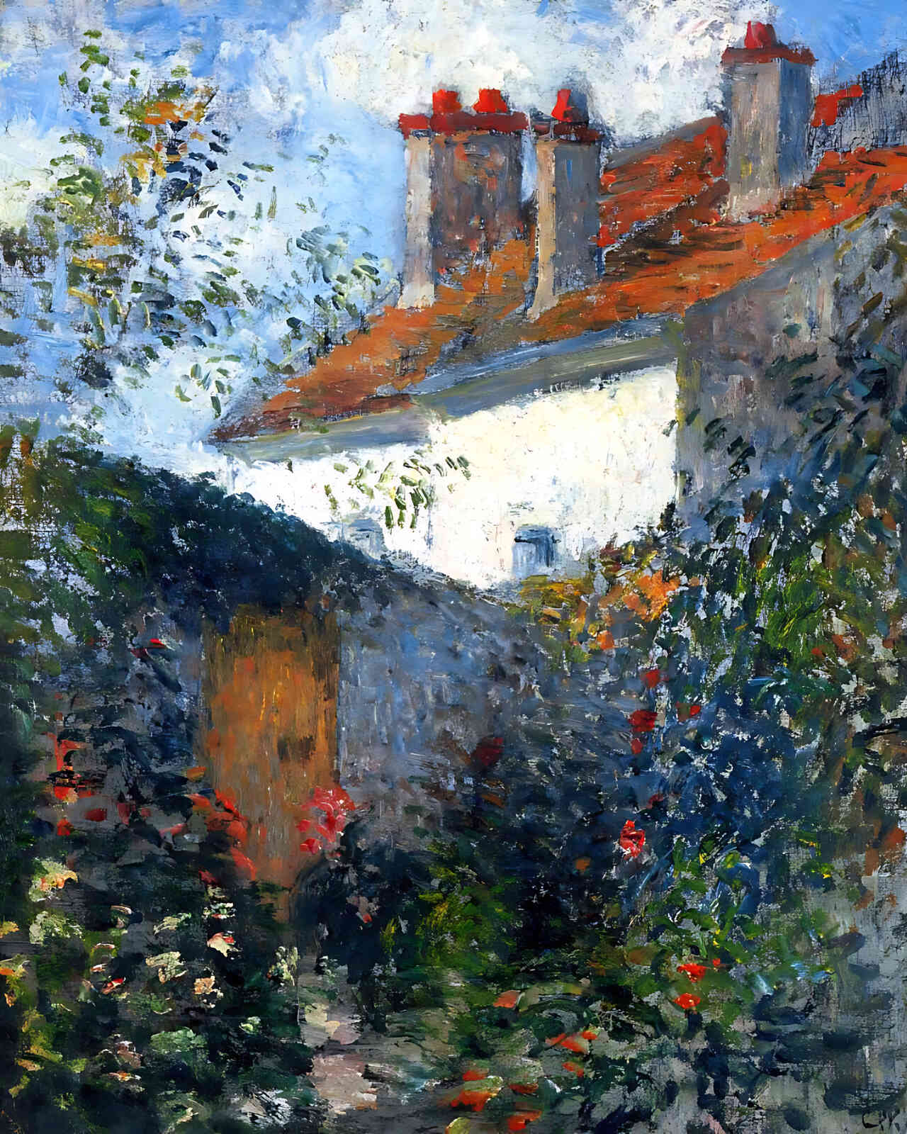 Study at Pontoise Painting by Camille Pissarro 8x10" Art Print (Archival Paper)