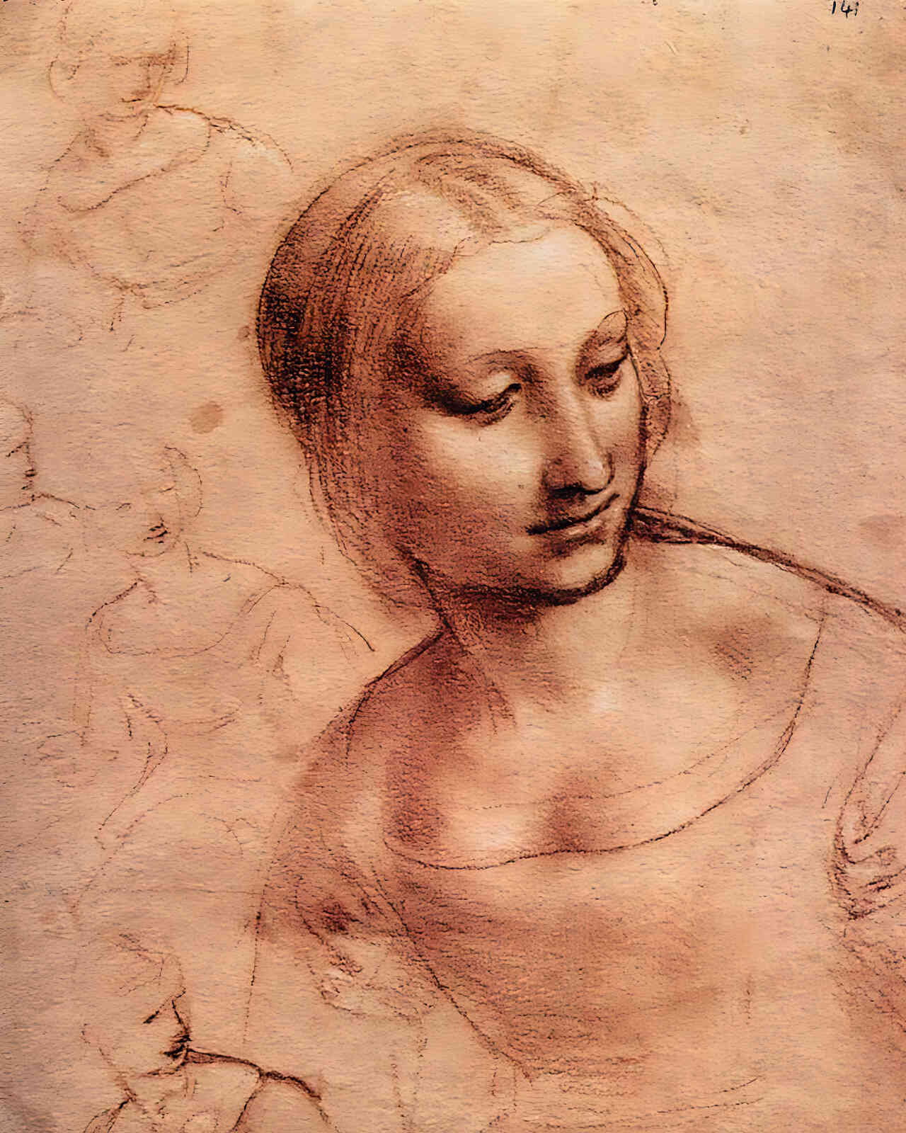 Study for Madonna with the Yarnwinder by Leonardo da Vinci 8x10" Art Print