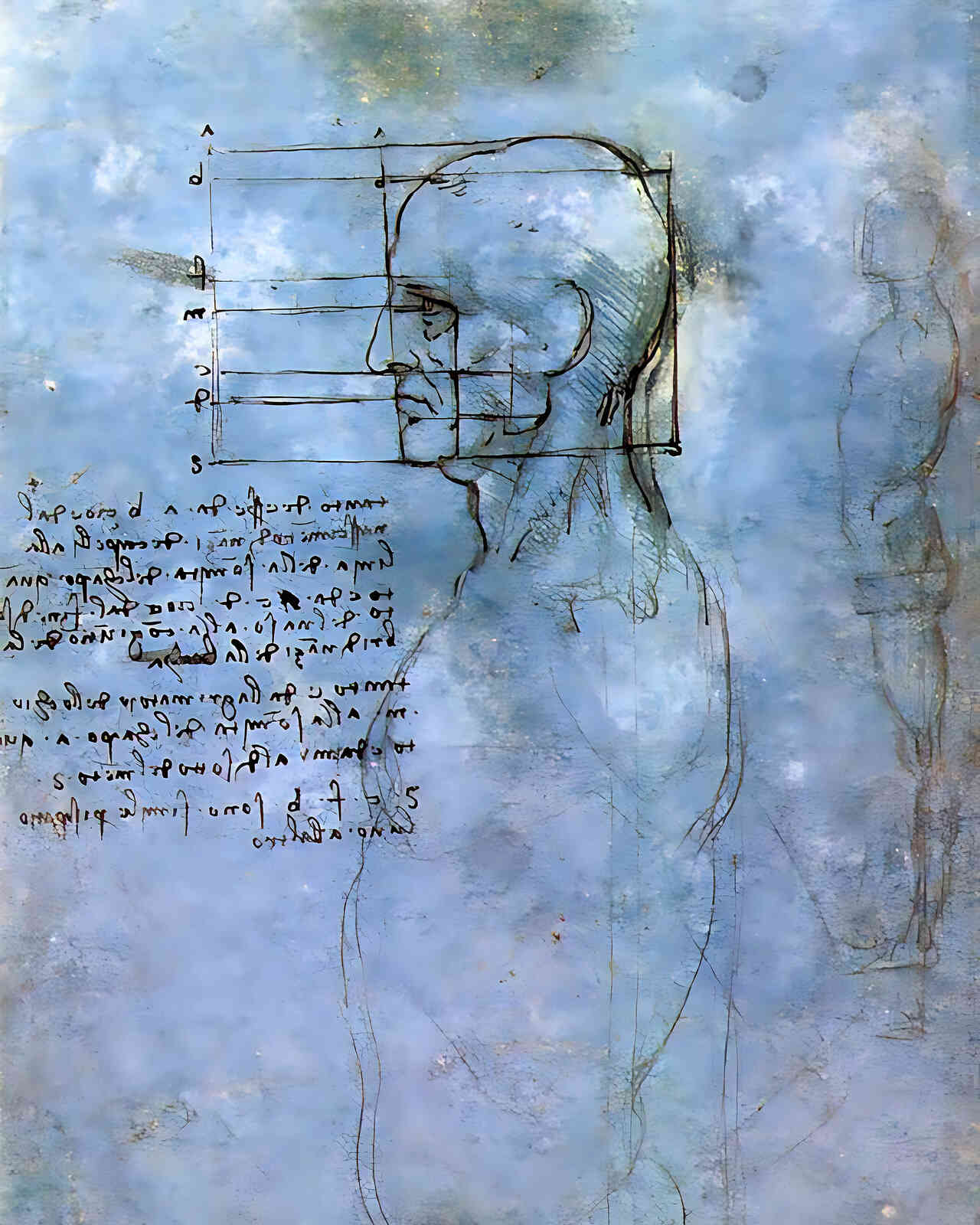 Study of Proportion Painting by Leonardo da Vinci 8x10" Art Print - Acid Free