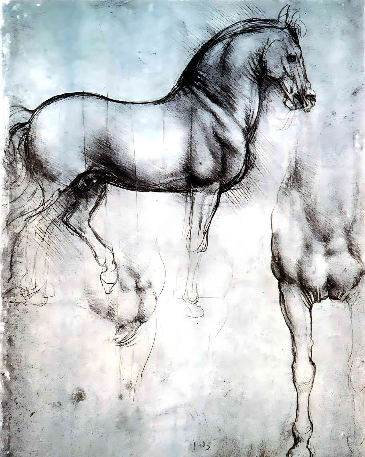 Study of Horses Painting by Leonardo da Vinci 8x10" Art Print - Premium Quality