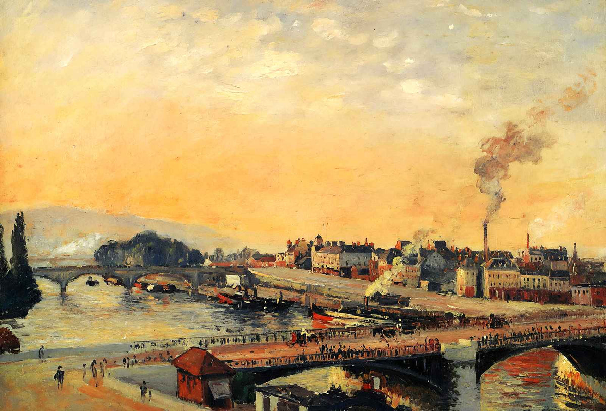 Sunrise at Rouen 1898 Painting by Camille Pissarro Art Print (6 Sizes)