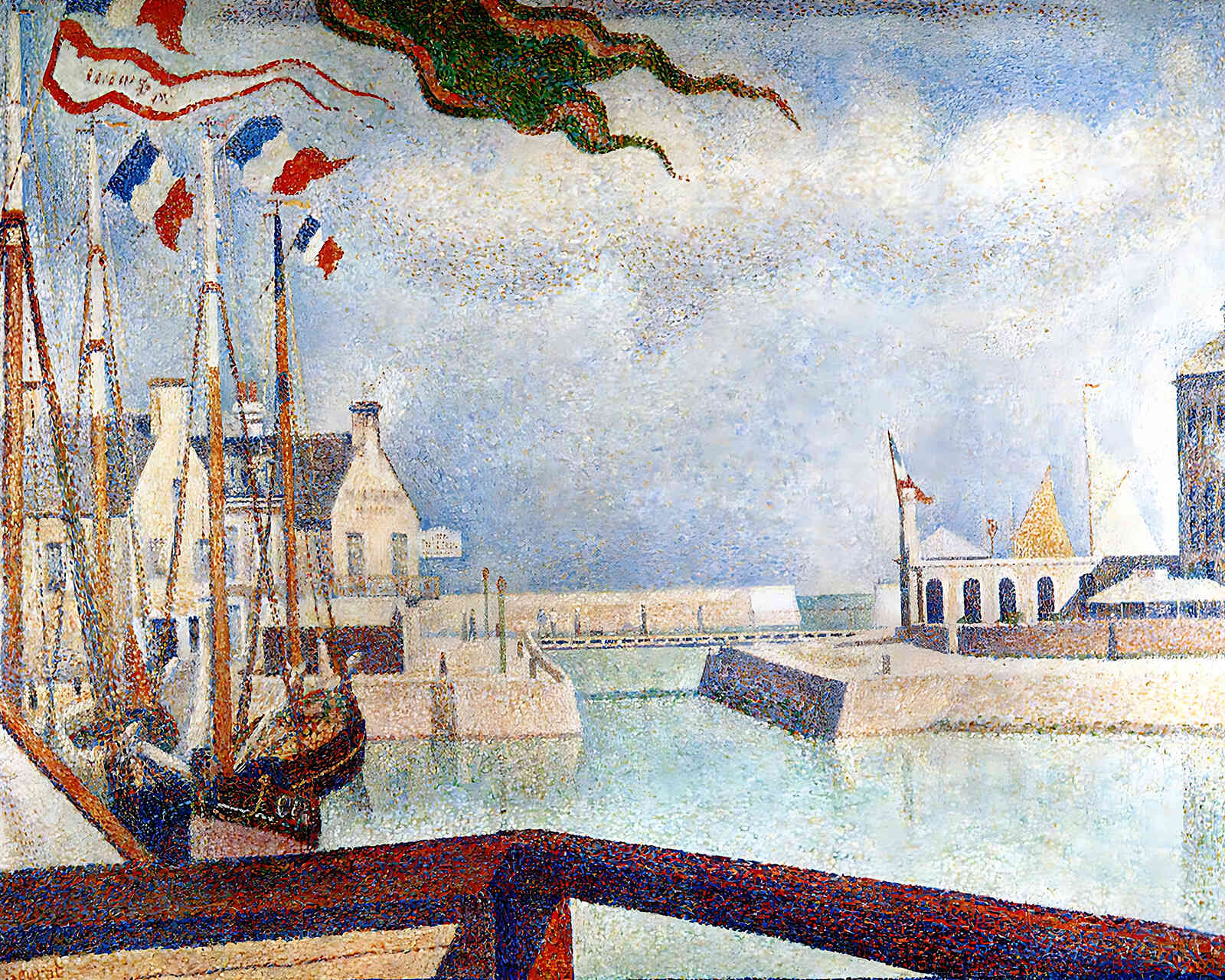 Sunday at Port-En-Bessin Painting by Georges Seurat 8x10" Art Print - Acid Free