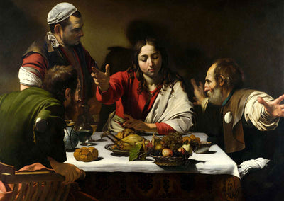 Supper at Emmaus Bible Art Print Painting by Caravaggio (6 Sizes) - Jesus