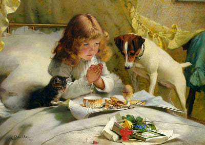 Suspense Painting by Charles Burton Barber Premium Art Print (6 Sizes)